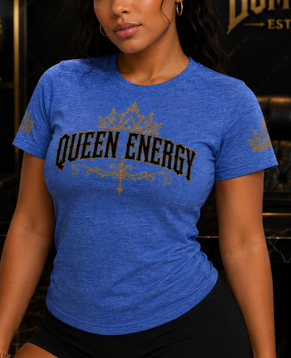 Dominion Women's Crowned Royal Black Queen Energy T-Shirt