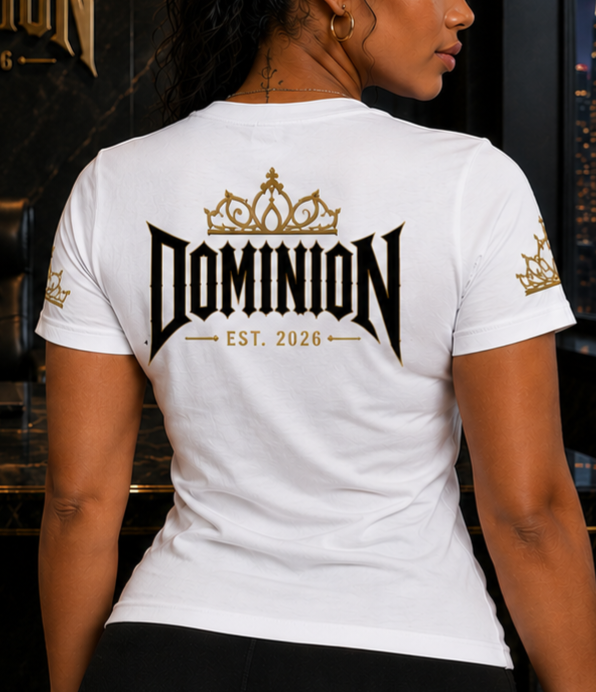 Dominion Women's Crowned Royal Black Queen Energy T-Shirt